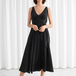 & Other Stories Belted Cotton Midi Dress